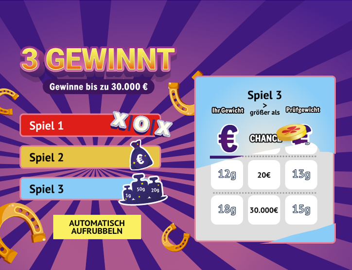 3 Gewinnt Rubbellos Spiel 3